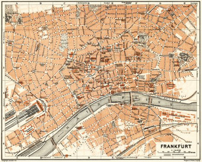 Waldin Frankfurt (Frankfurt-am-Main) city map, 1905 digital map