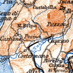 Waldin Garda Lake and environs map, 1898 digital map