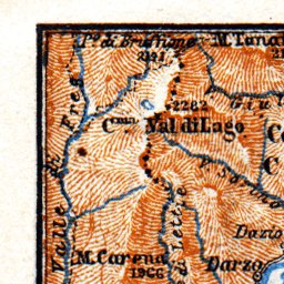 Waldin Garda Lake and environs map, 1911 digital map