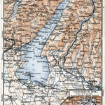 Waldin Garda Lake and its environs, region map, 1910 digital map