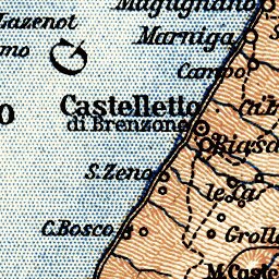 Waldin Garda lake district map, 1908 digital map
