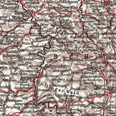 Waldin Germany, central regions. General map, 1913 digital map