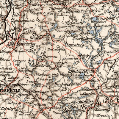 Waldin Germany, eastern provinces of the northeastern part, 1911 digital map