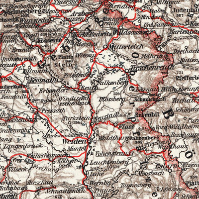 Waldin Germany, southeastern regions. General map, 1913 digital map