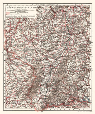 Waldin Germany, southwestern regions. General map, 1913 digital map
