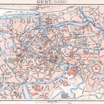 Waldin Ghent (Gent) town plan, 1908 digital map