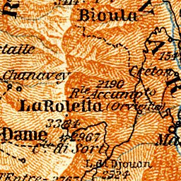 Waldin Graian Alps map, 1908 digital map
