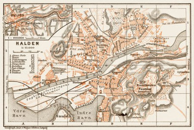 Waldin Halden town plan, 1931 digital map