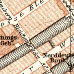 Waldin Hamburg central part map, 1906 digital map