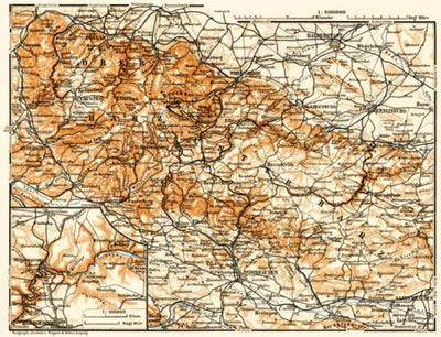 Waldin Harz mountains map, 1906 digital map