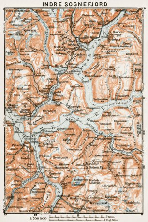 Waldin Indre Sognefjord district map, 1931 digital map