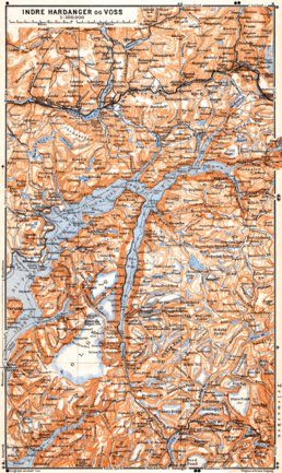 Waldin Inner Hardangs map, 1910 digital map