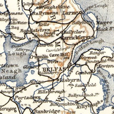 Waldin Ireland railway map, 1906 digital map