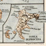 Waldin Ischia and Procida Islands map, 1909 digital map