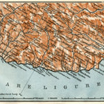 Waldin Italian Genoese Riviera (Riviére) from Pontimiglia to Ceriale map, 1913 digital map
