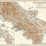 Waldin Italy, southern part map, 1912 digital map