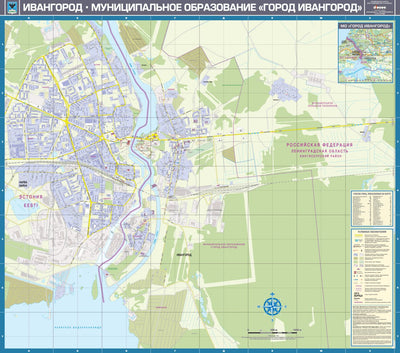 Waldin Ивангород, план города. Jaanilinna plaan. Ivangorod Town Map digital map