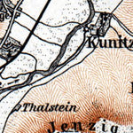 Waldin Jena and the River Saale Valley environs map, 1887 digital map