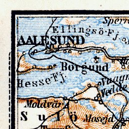 Waldin Jørundfjord and Geirangerfjord district map, 1910 digital map