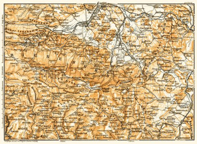 Waldin Karkonosze (Krkonoše, Riesengebirge) mountains map, 1906 (first version) digital map