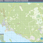 Waldin Приморск, план города. Koiviston kaupungin kartta. Primorsk (Fin. Koivisto) Town Plan digital map