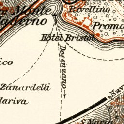 Waldin Lago di Garda shore from Messaga to Gargnano, 1913 digital map