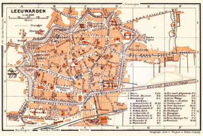 Waldin Leeuwarden city map, 1904 digital map