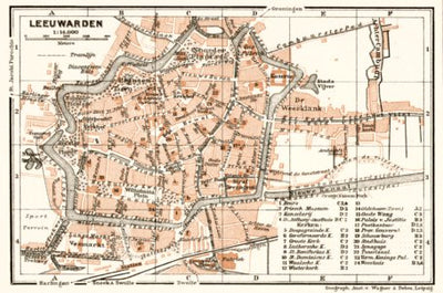 Waldin Leeuwarden city map, 1909 digital map