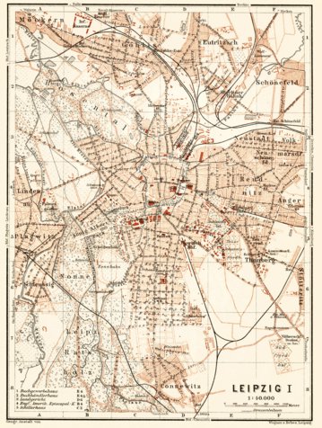 Waldin Leipzig city map, 1906 digital map