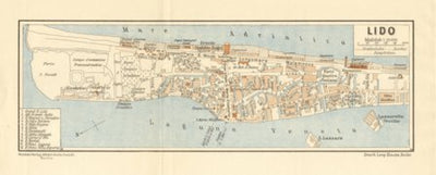 Waldin Lido of Venice (Lido di Venezia) town plan, 1929 digital map