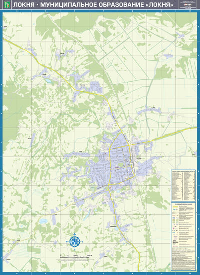 Waldin Локня, адресный план. Loknya (Pskovskaya Oblast) Town Plan digital map