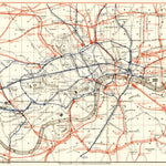 Waldin London, rail and tube network map, 1906 digital map