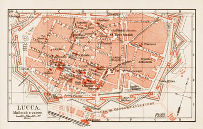 Waldin Lucca city map, 1903 digital map