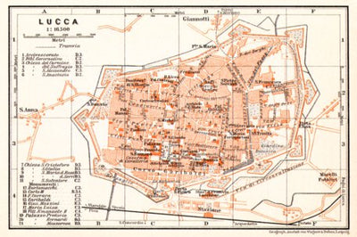 Waldin Lucca city map, 1908 digital map