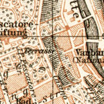 Waldin Luxembourg (Luxemburg) city map, 1909 digital map