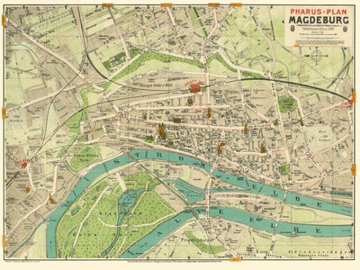 Waldin Magdeburg city map, 1912 digital map