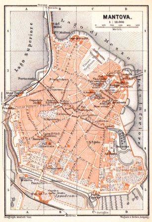 Waldin Mantua (Mantova) city map, 1908 digital map