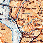 Waldin Map of Como and Lugano Lakes environs, 1898 digital map