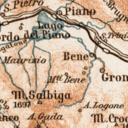 Waldin Map of the Como Lake (Lago di Como), 1903 digital map
