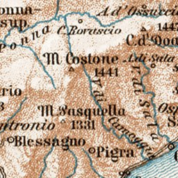 Waldin Map of the Como Lake (Lago di Como), 1913 digital map