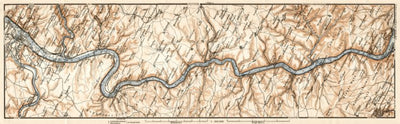 Waldin Map of the Course of the Rhine from Coblenz to Bingen, 1906 digital map
