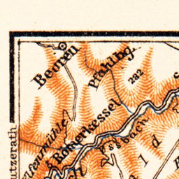 Waldin Map of the Course of the Rhine from Zell to Trier, 1905 digital map