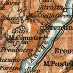 Waldin Map of the Garda Lake (Lago di Garda) environs, 1913 digital map