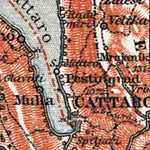 Waldin Map of the Gulf of Kotor (Boka Kotorska) and Cetinje town plan, 1913 (1:250,000 scale) digital map