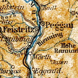 Waldin Map of the Steyr (Steirische) and Carinthian (Kärntner) Alps from Murau to Graz, 1906 digital map