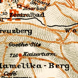 Waldin Marienbad (Mariánské Lázne) town plan, 1913 digital map