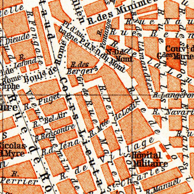 Waldin Marseille city map, 1885 digital map
