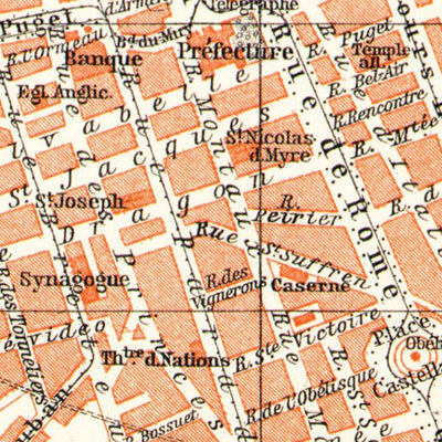 Waldin Marseille city map, 1913 (1:14,000 scale) digital map