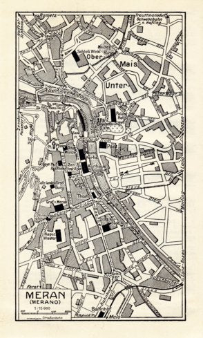 Waldin Meran (Merano) city map, 1929 digital map