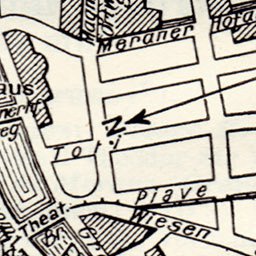 Waldin Meran (Merano) city map, 1929 digital map